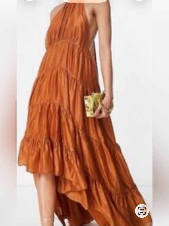 ASOS Dresses & Skirts - ASOS Elegant Bronze Orange Hi-Low Halter Dress